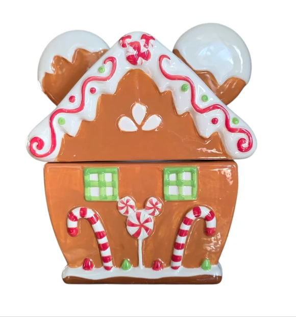 Disney Mickey Mouse Gingerbread House Cookie Jar Canister - Zrike Brands - New - Picture 2 of 6